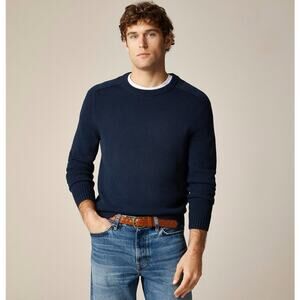 J.Crew Knit Heritage Cotton Crew Neck Sweater Mens S Navy Pullover Long Sleeve